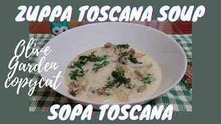 Cómo hacer Sopa Toscana estilo Olive Garden  How to make Zuppa Toscana Soup Olive Garden copycat [upl. by Amyaj]