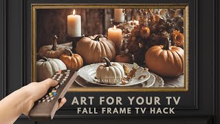 4hr Thanksgiving Frame TV Art Screensaver Frame TV Hack Rustic Fall Pumpkin Autumn Decor No Sound [upl. by Marba510]