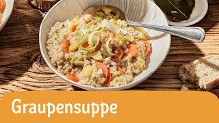 Leckeres GraupensuppeRezept 🍜🌱  vegetarisch kochen  REWE Deine Küche [upl. by Notna]