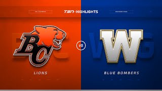 CFL WESTERN DIVISION FINAL HIGHLIGHTS BLUE BOMBERS VS LIONS [upl. by Oam939]