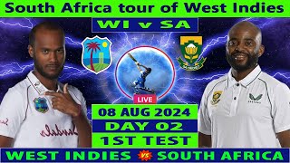 West Indies vs South Africa  WI vs SA  1st Test Day 2 of SA tour of WI 2024  Cricket Info Live [upl. by Branden912]