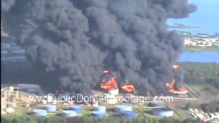 Caribbean Petroleum Corporation Oil Storage Explosion  Bayamon Puerto Rico 2009 archival footage [upl. by Anilorac385]