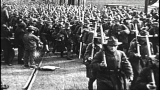 American Expeditionary Forces arriving in France during World War I HD Stock Footage [upl. by Redford31]