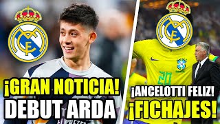 ¡GRAN NOTICIA DEBUT DE ARDA GULER Y ANCELOTTI FICHA A 5 CRACKS PARA EL SIGUIENTE PARTIDO [upl. by Amelie]