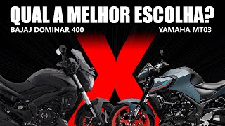 Qual a melhor escolha  Bajaj Dominar 400 ou Yamaha MT03 [upl. by Ecyar]