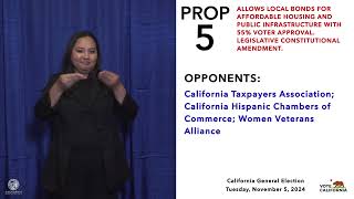 Proposition 5 Quick Reference Guide ASL  November 5 2024 California General Election [upl. by Dnomasor]