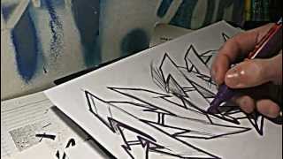 Wildstyle Graffiti Sketch Action Nozer 2012 [upl. by Oran716]