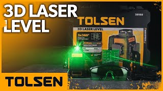 Tolsen 3D Laser Level 3x360° Green Beam Multiple Line Laser Level [upl. by Kenny]