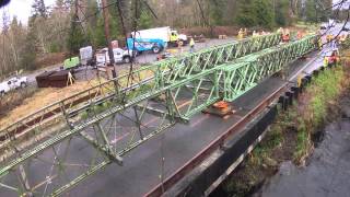 Temporary Bailey Bridge installation  March 2014 [upl. by Ynhoj143]