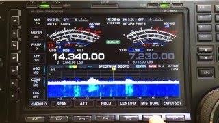 Demonstration of the dual scope on the new Icom IC 7851 [upl. by Eninotna]