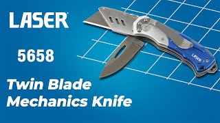 Top Of The Line Twin Blade Mechanics Knife  5658  Laser Tools [upl. by Delmor]