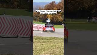 WRC Central European Rally 2024 Mikkelsen hits a bale rally wrc rallye [upl. by Erdnoid]