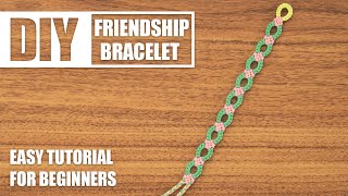 Flowers Cute Shaped Chain Daisy Petal Macrame Friendship Bracelets  Easy Tutorial for Beginner [upl. by Valaria617]