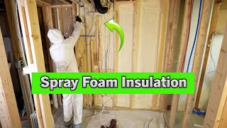 Spray Foam Insulation for a Basement Bathroom  FROTH PAK 200 [upl. by Refennej362]