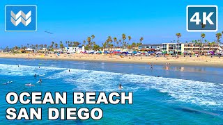 4K Ocean Beach Pier in San Diego California  Walking Tour amp Travel Guide 🎧 Binaural Sound [upl. by Doughman]