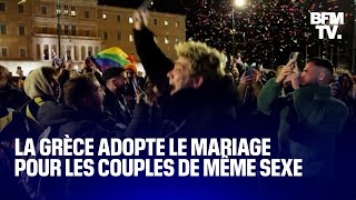 La Grèce devient le 37e pays au monde à légaliser le mariage homosexuel [upl. by Adnolay]