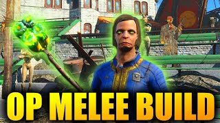 OP MELEE BUILD FALLOUT 4  ATOMS JUDGEMENT AND X02 ARMOUR AT LEVEL 1 [upl. by Lawlor]