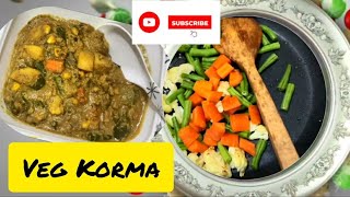 Veg Korma recipe quick recipepurevegeasycooking resturant stylemixedveg itemtasty with Chapati [upl. by Zile676]