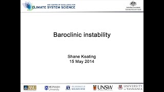 Baroclinic instability Shane Keating [upl. by Lorna]