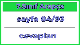 7Sınıf Yeni Arapça Sayfa 8493 Cevapları  Ses Dosyası [upl. by Ahsurej]