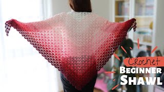 Crochet Simple And Elegant Beginner Shawl [upl. by Ynnej341]