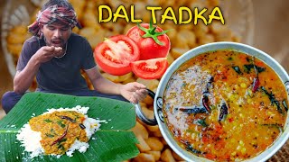 Dhaba Style Dal Tadka Recipe  Dal Tadka Cooking And Eating In Village [upl. by Ahsinev965]