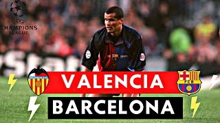 Valencia vs Barcelona 41 All Goals amp Highlights  2000 Uefa Champions League [upl. by Adnuhsor941]