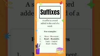 Suffixes  What are Suffixes  English Grammar  The Study Corner  suffixes grammar shorts [upl. by Dominik]