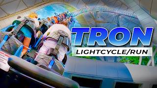 NEW TRON LightcycleRun FULL Ride POV BACK ROW 4K Magic Kingdom Walt Disney World Roller Coaster [upl. by Aicsile]