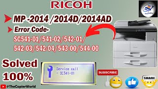 How to solve Service callSC54201 Error in Ricoh MP20142014D2014AD Machine  Service callSC541 [upl. by Aicilana]