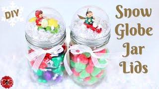 DIY SNOW GLOBE MASON JAR LIDS EASY CHRISTMAS GIFT [upl. by Acireed]