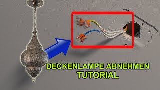 DECKENLEUCHTE ABMONTIEREN amp STROMKABEL SICHERN  ABKLEMMEN  TUTORIAL  FACTOREM [upl. by Berwick]