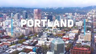 Portland day and night Oregon  4K drone video [upl. by Llechtim314]