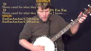 Nothing Else Matters Metallica Banjo Cover Lesson with ChordsLyrics [upl. by Anim]