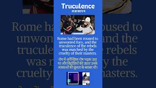 Truculence meaning in hindi Truculence wordsmeaning englishvocabulary ashishverma [upl. by Barrow]