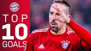 Franck Ribéry  Top 10 Goals for FC Bayern [upl. by Ynnel]