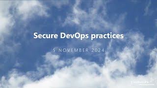 Webinar ontdek de beste secure DevOps practices [upl. by Maximilianus301]