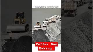 COFFER DAM MAKING damproject intake civilengineering [upl. by Fuchs128]