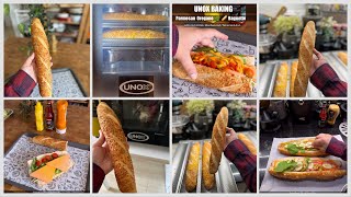 French Baguette Baking POV  Baking Baguette in unox Oven  Parmesan Oregano baguette pov bread [upl. by Akemad]