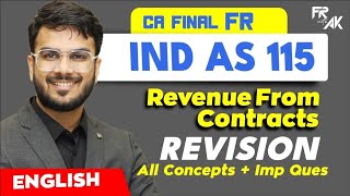 IND AS 115  REVENUE Revision 100 English  Alongwith Questions  CA Aakash Kandoi [upl. by Akkahs]