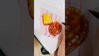 canele watercolor painting toturialpaintingtutorial dessert painting watercolorpainting art [upl. by Gerk523]