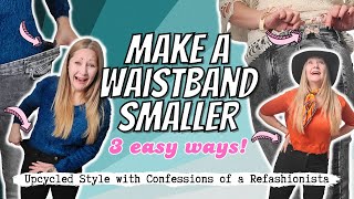 3 Easy Ways to Make a Waistband Smaller  Simple sewing tips [upl. by Ninaj288]