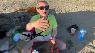 Gay MTF Crossdresser Celebrates Canada Day Painting Finger Nails amp Toes RED at Vancouver Beach [upl. by Eirelam]