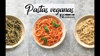 3 RECETAS DE PASTAS VEGANAS  Sencillas  Delis  saludables  🍝Keisha [upl. by Arob]