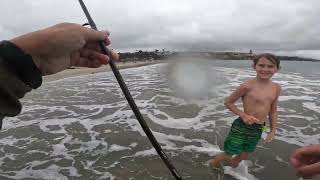 surf fishing beach fishing for corbina yellow fin croaker [upl. by Chicoine223]