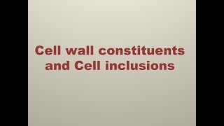 Cell wall constituents and Cell inclusions cellwallconstituents cellinclusions [upl. by Nosille]