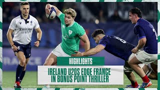 Highlights Ireland U20s Edge France in Bonus Point Thriller [upl. by Enylekcaj315]