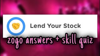 zogo answers  lend your stock 🤝🏽 jessy xoxo [upl. by Wilek613]