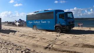 Hervey BayInskip Point Bogged VehiclesRainbow BeachCarlo Sand Blow Sand DuneHervey Bay [upl. by Yrokcaz630]