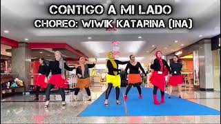 Contigo a Mi Lado  Line Dance  Demo  Chor wiwikkatarina9423 INA [upl. by Fredra559]